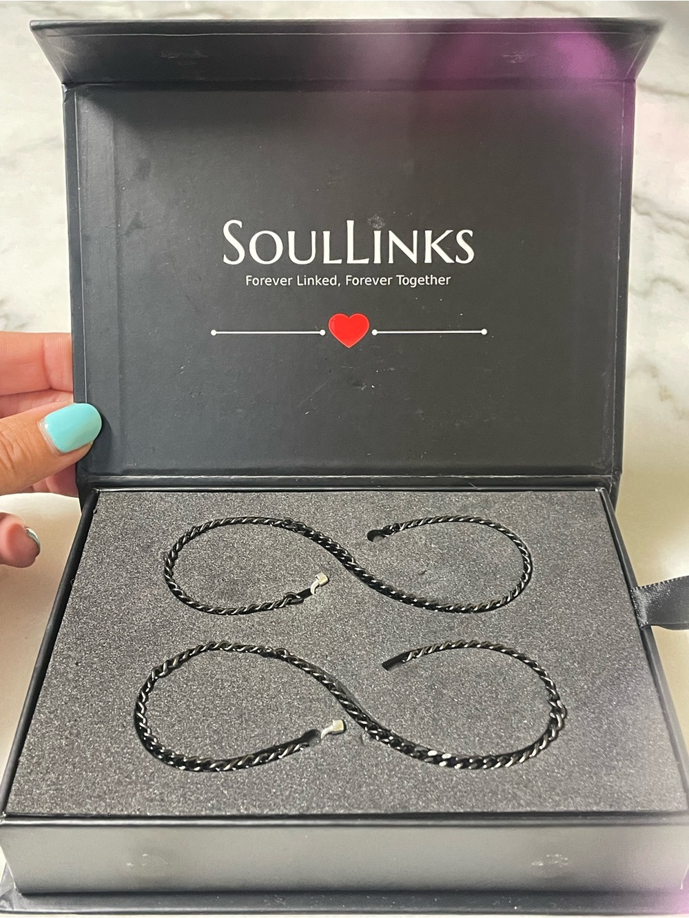 New Permanent Couples Matching Bracelets Kit - DIY Bracelet Set black Adjustable